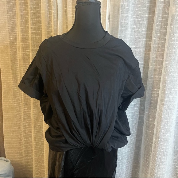 3.1 Phillip Lim Black Midi Dress with White Lace Detail - Picture 5 of 12